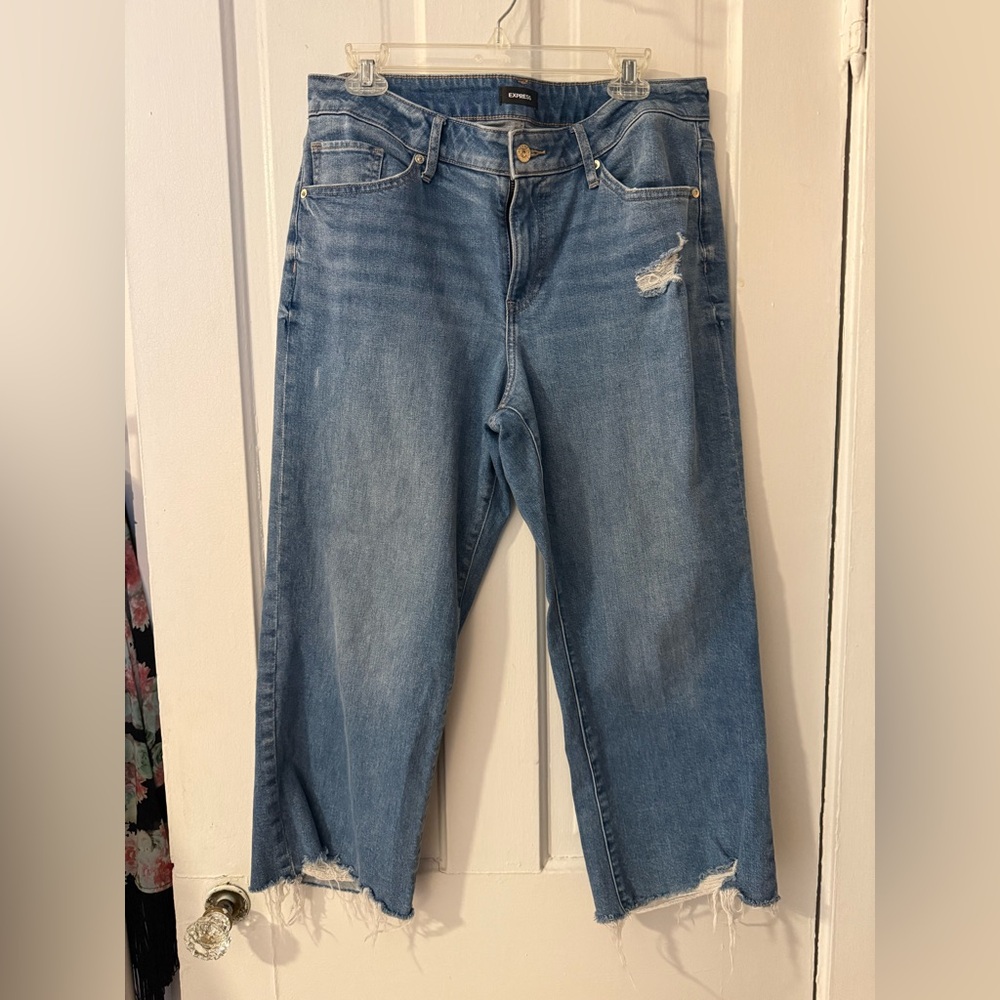 Express ‘90s Ankle Boot Mid Rise Medium Wash Denim Blue Jeans Size 10S